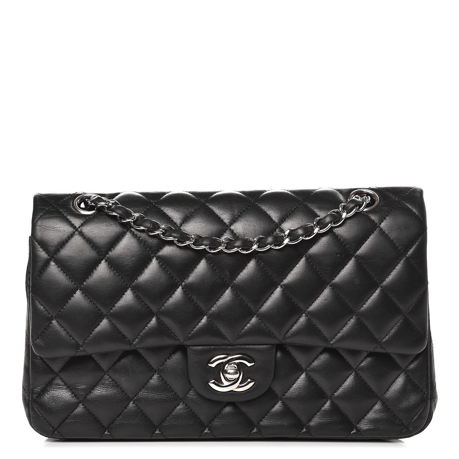 Chanel Lambskin Quilted Medium Double Flap Black 1 of 15