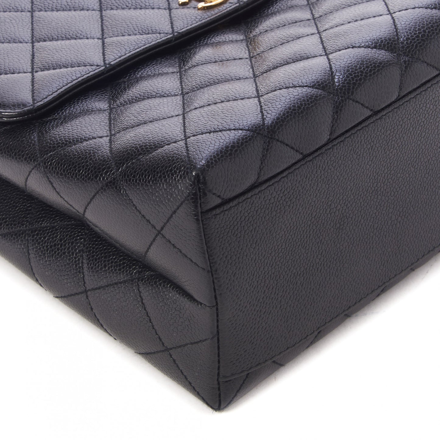 Caviar Quilted Jumbo Kelly Flap Black