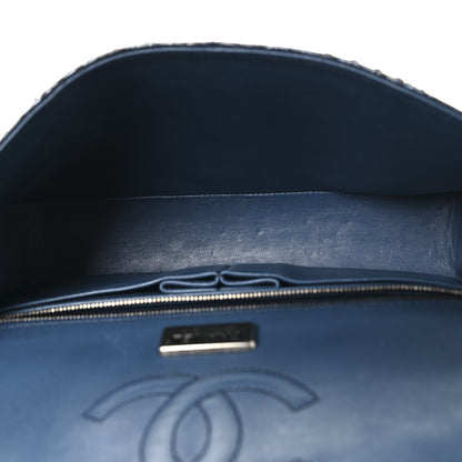 Chanel Metallic Snakeskin Medium Double Flap Blue 5 of 10