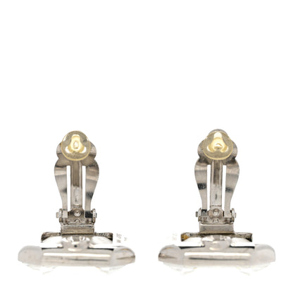Saint Laurent Crystal Smoking Clip On Earrings Silver 3 of 5