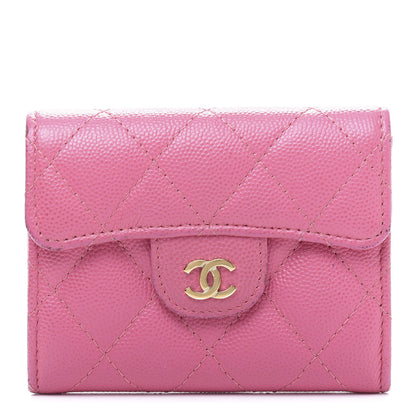 Chanel Iridescent Caviar Quilted Flap Card Holder Wallet Pink 1 of 9