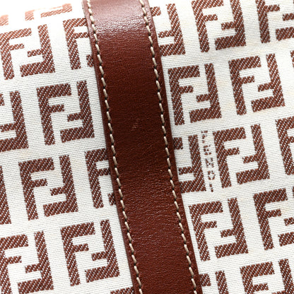 Fendi Zucchino Large Charm Shopping Tote White Brown 11 of 11