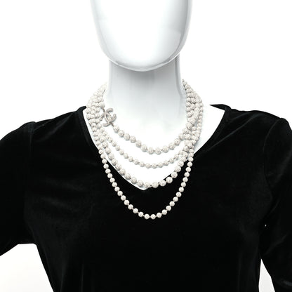 Chanel Strass Bubble CC Multi Strand Necklace Silver 2 of 5