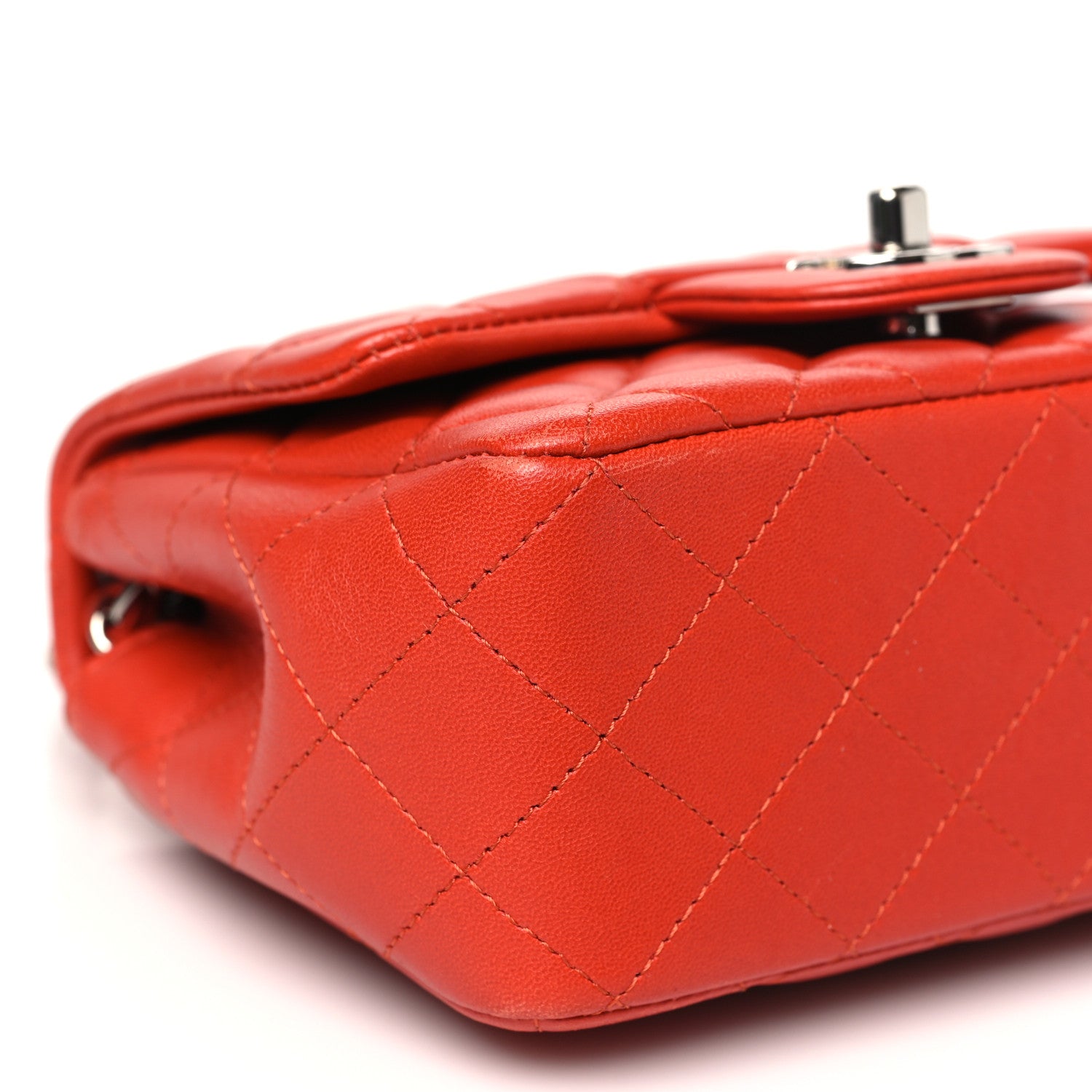 Chanel Lambskin Quilted Mini Square Flap Orange 9 of 14