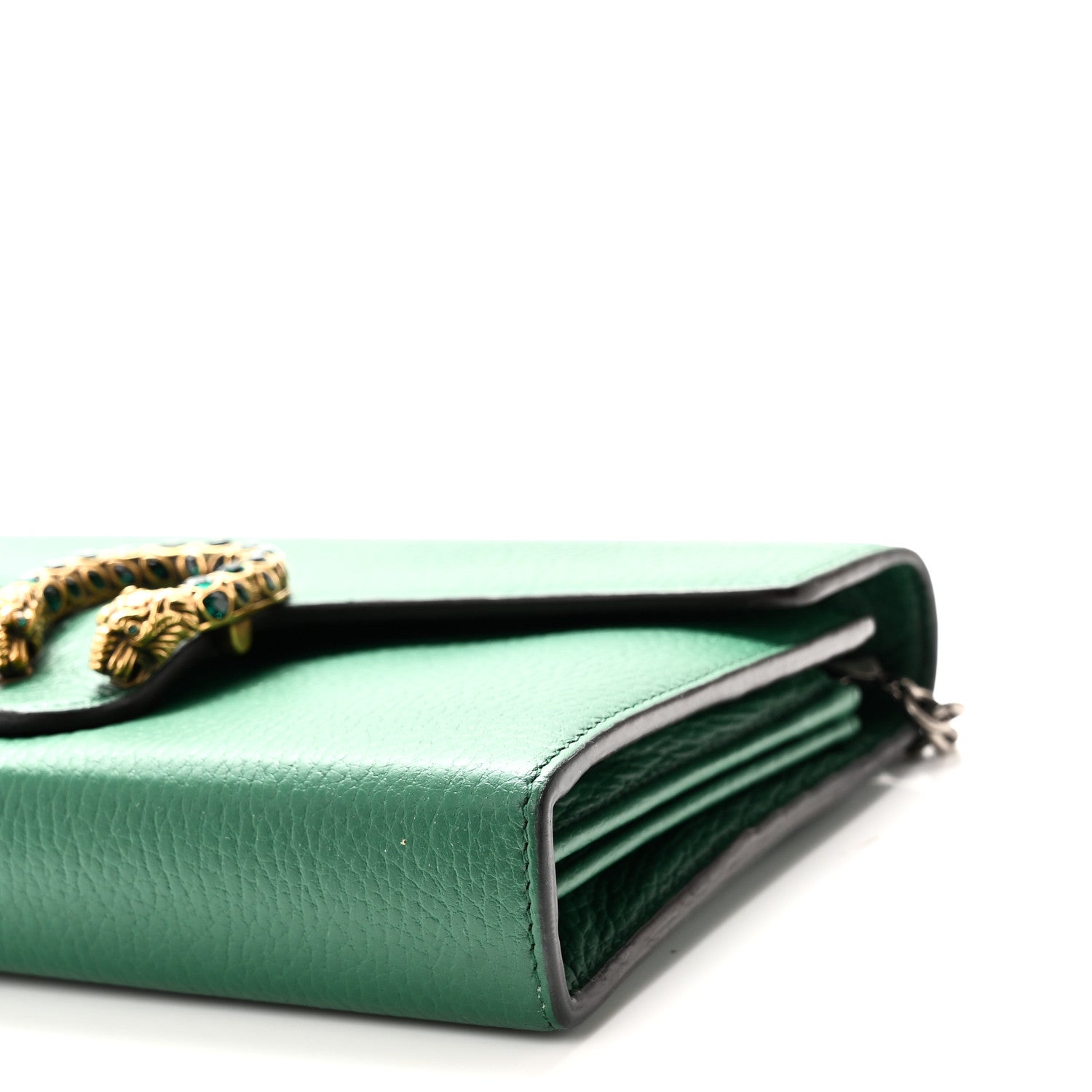 Gucci Calfskin Mini Dionysus Chain Wallet Emerald 1936440