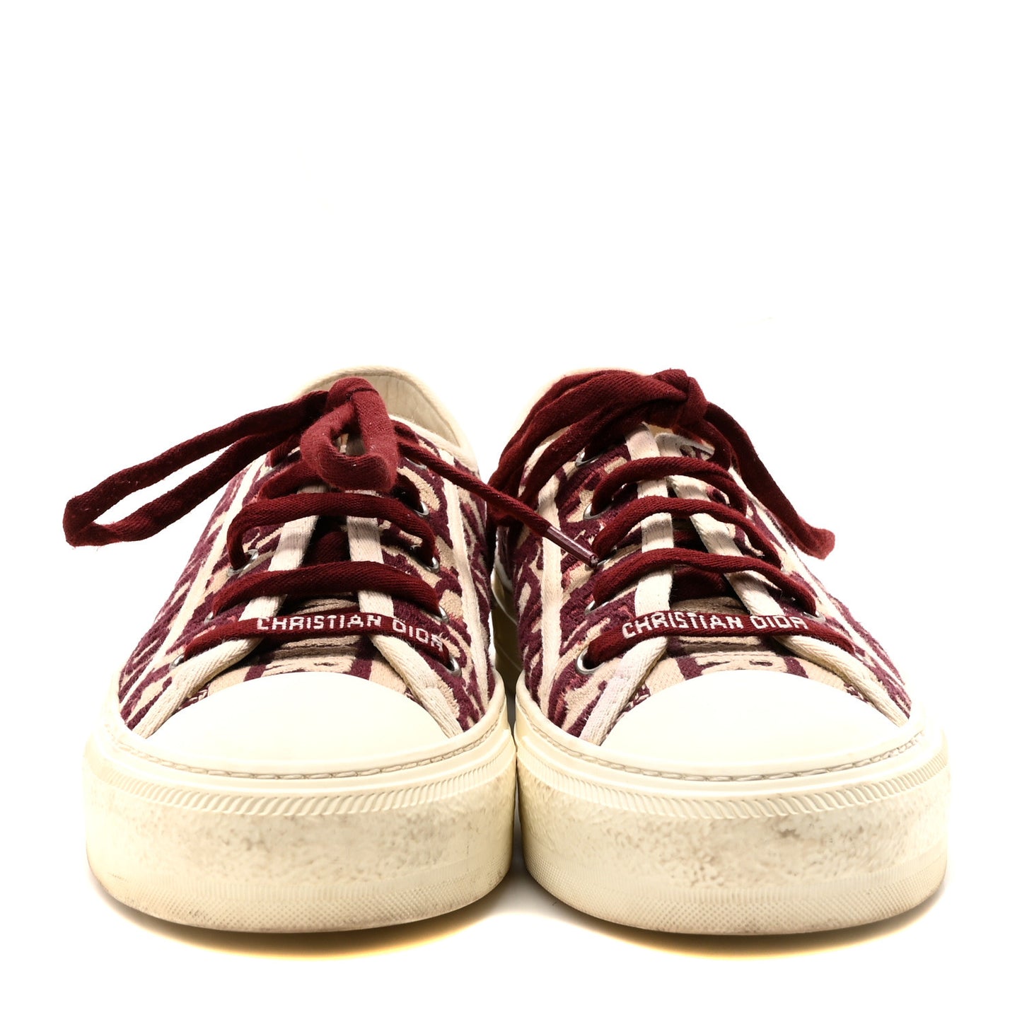 Canvas Oblique Walk'N'Dior Low Top Sneakers 38.5 Deep Amaranth
