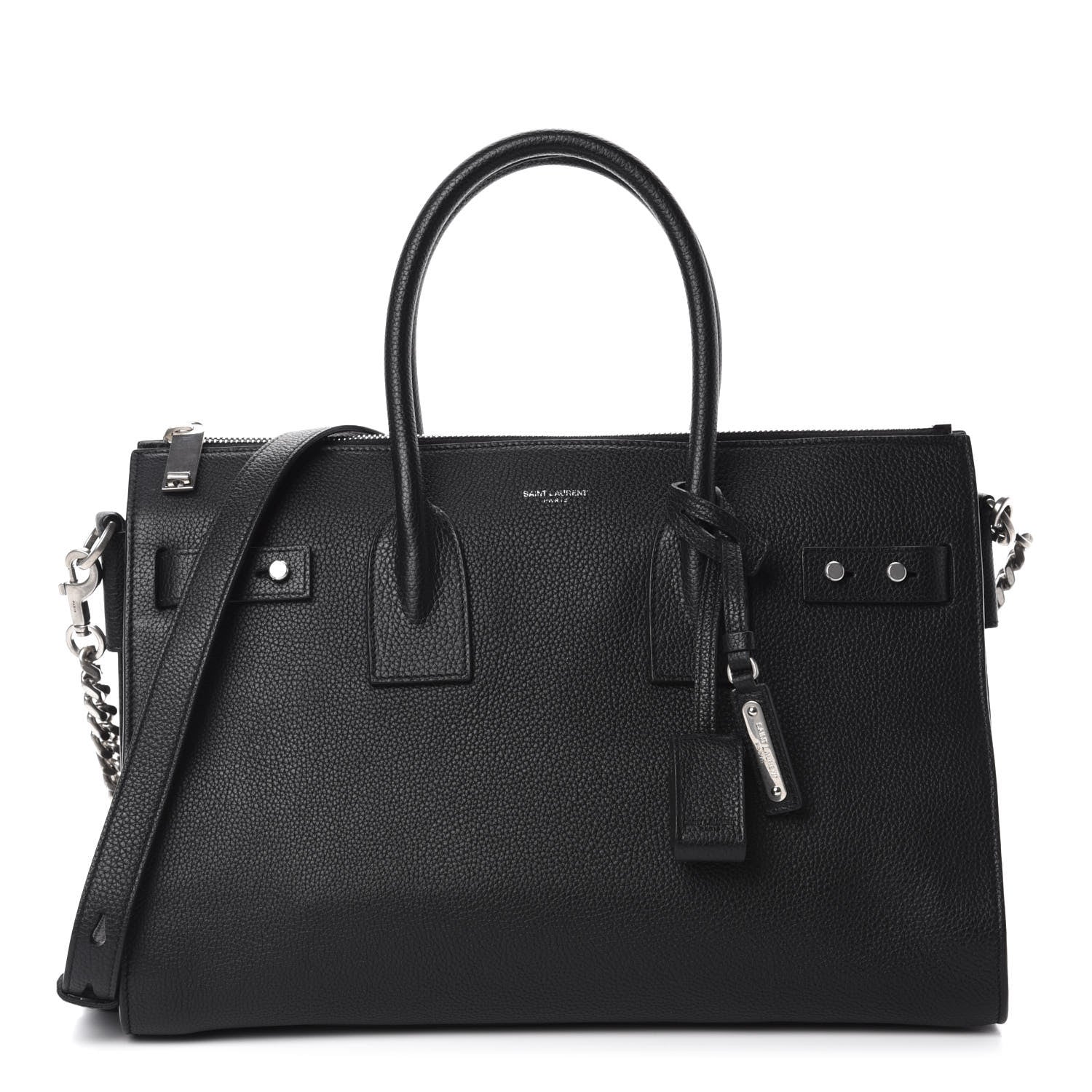 Saint Laurent Grained Calfskin Small Supple Sac De Jour Duffle Black 1 of 10