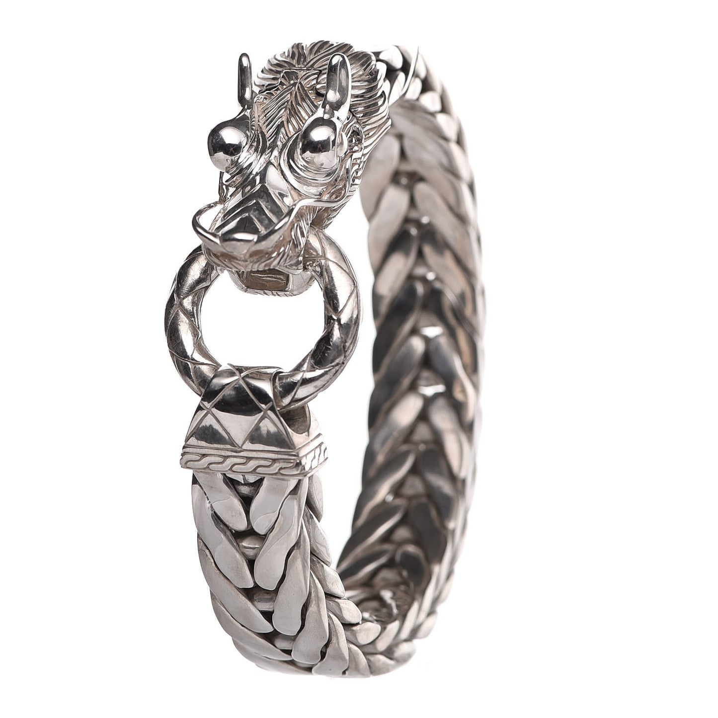 Sterling Silver 15mm Legends Naga Dragon Station Bracelet