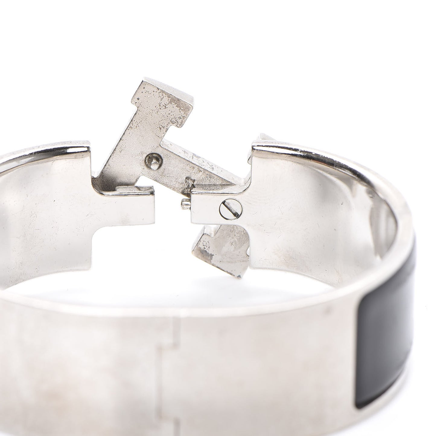 Enamel Wide Clic Clac H Bracelet GM Black