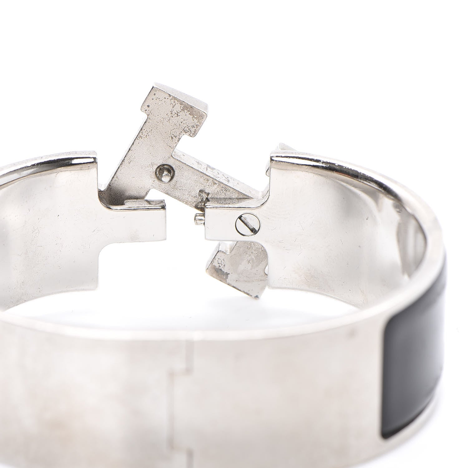 Hermes Enamel Wide Clic Clac H Bracelet GM Black 4 of 8