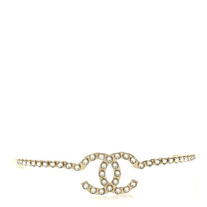 Chanel Metal Crystal CC Headband Light Gold 1 of 5