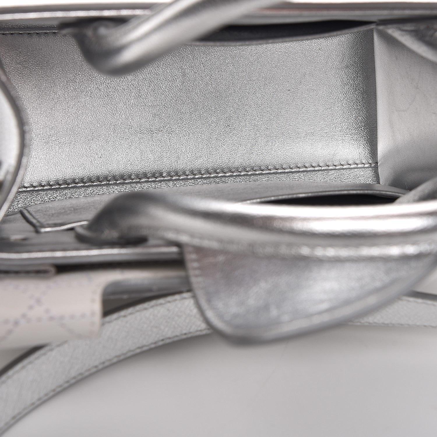 Christian Dior Metallic Grained Calfskin Mini Diorever Flap Silver 5 of 8