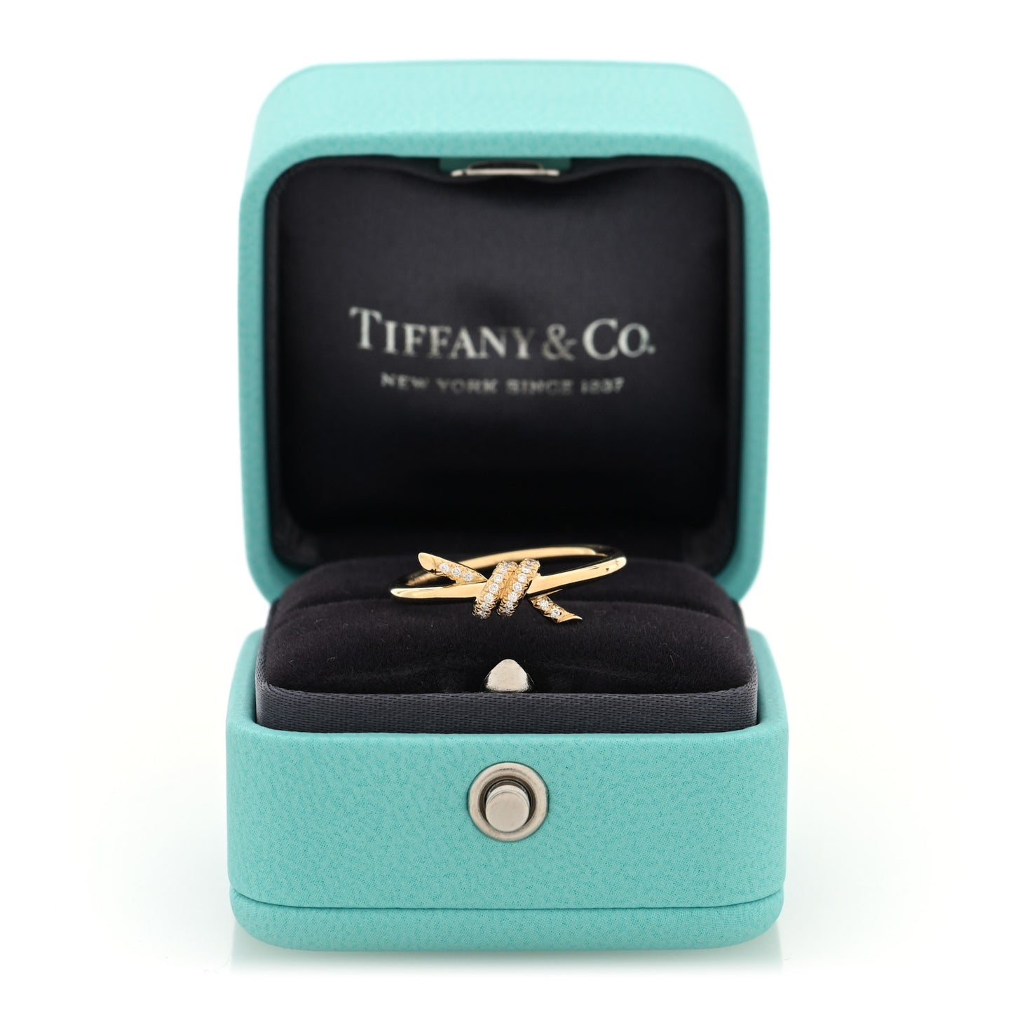 18K Yellow Gold Diamond Small Knot Ring 54 7
