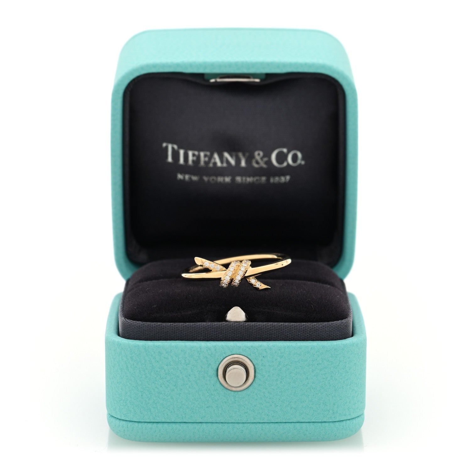 Tiffany 18K Yellow Gold Diamond Small Knot Ring 54 7 5 of 5