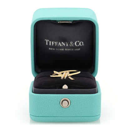 Tiffany 18K Yellow Gold Diamond Small Knot Ring 54 7 5 of 5