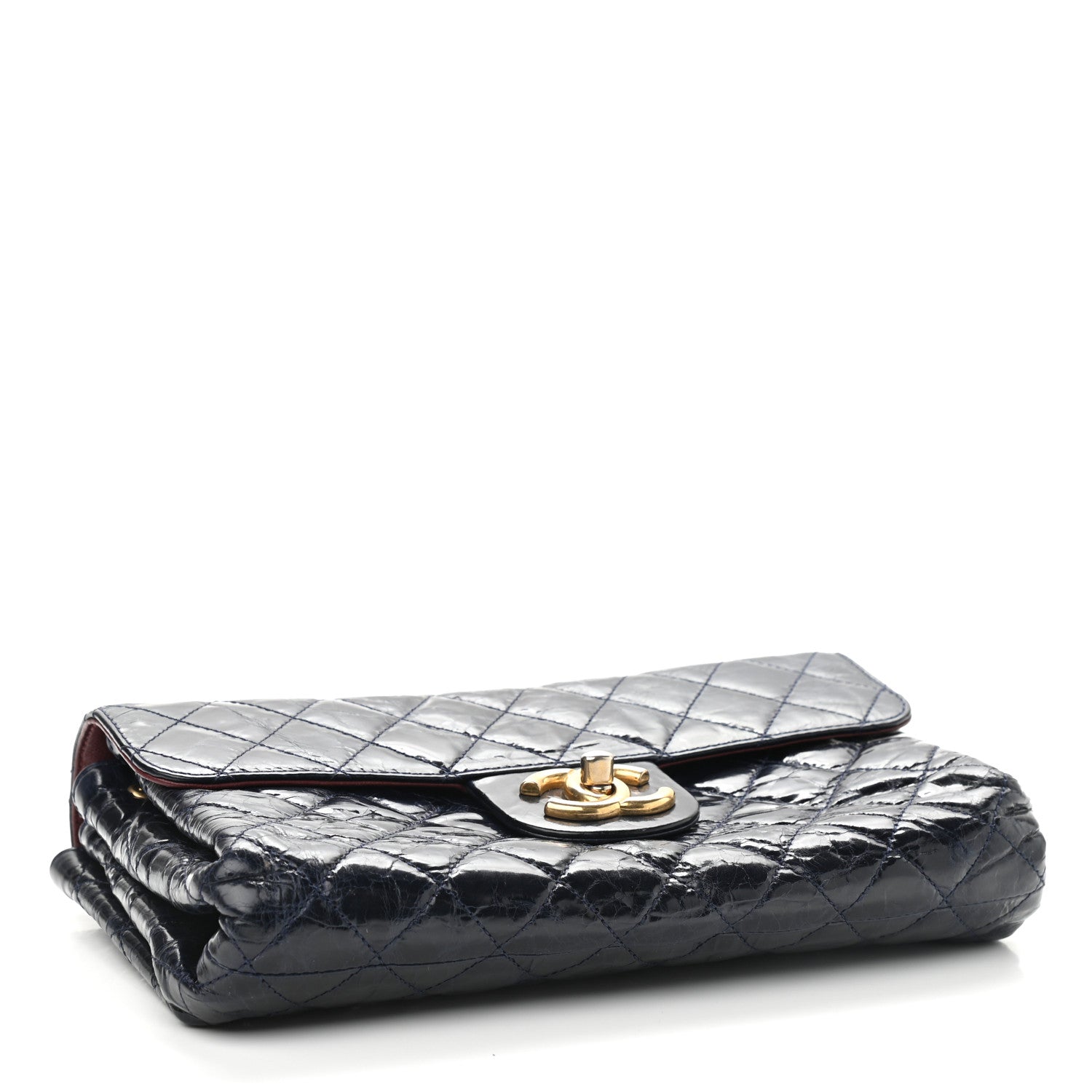 Chanel Glazed Crinkled Calfskin Flap Blue 4 of 9