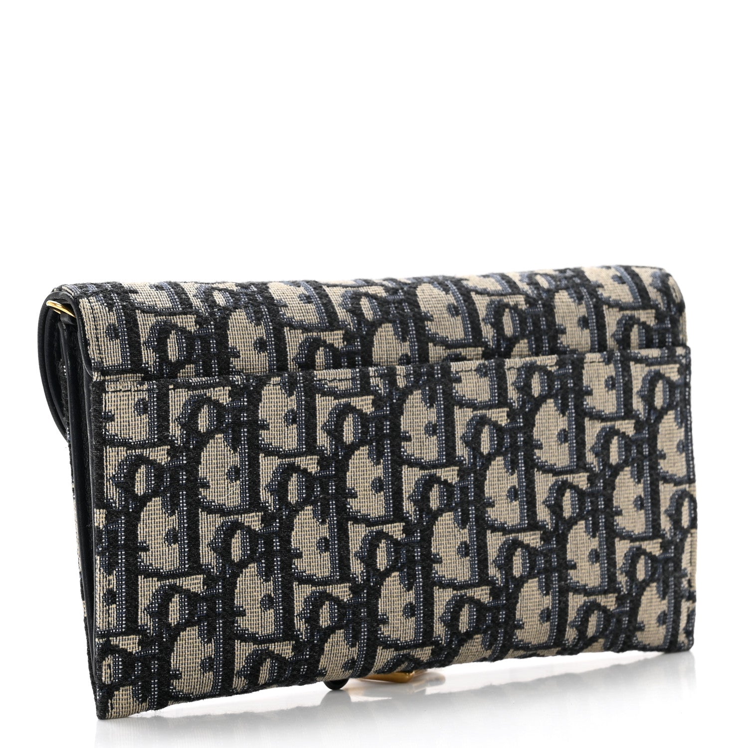 Christian Dior Oblique Saddle Chain Long Wallet Blue 5 of 7