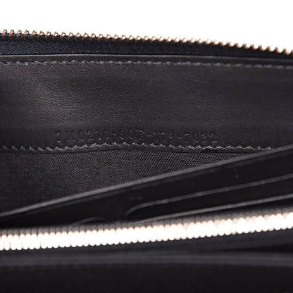 Fendi Vitello Century Vocabulary Blue Zip Around Wallet Blue Lavagna 9 of 10