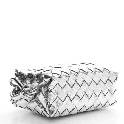 Bottega Veneta Metallic Calfskin Intrecciato Mini Loop Camera Bag Silver 4 of 9