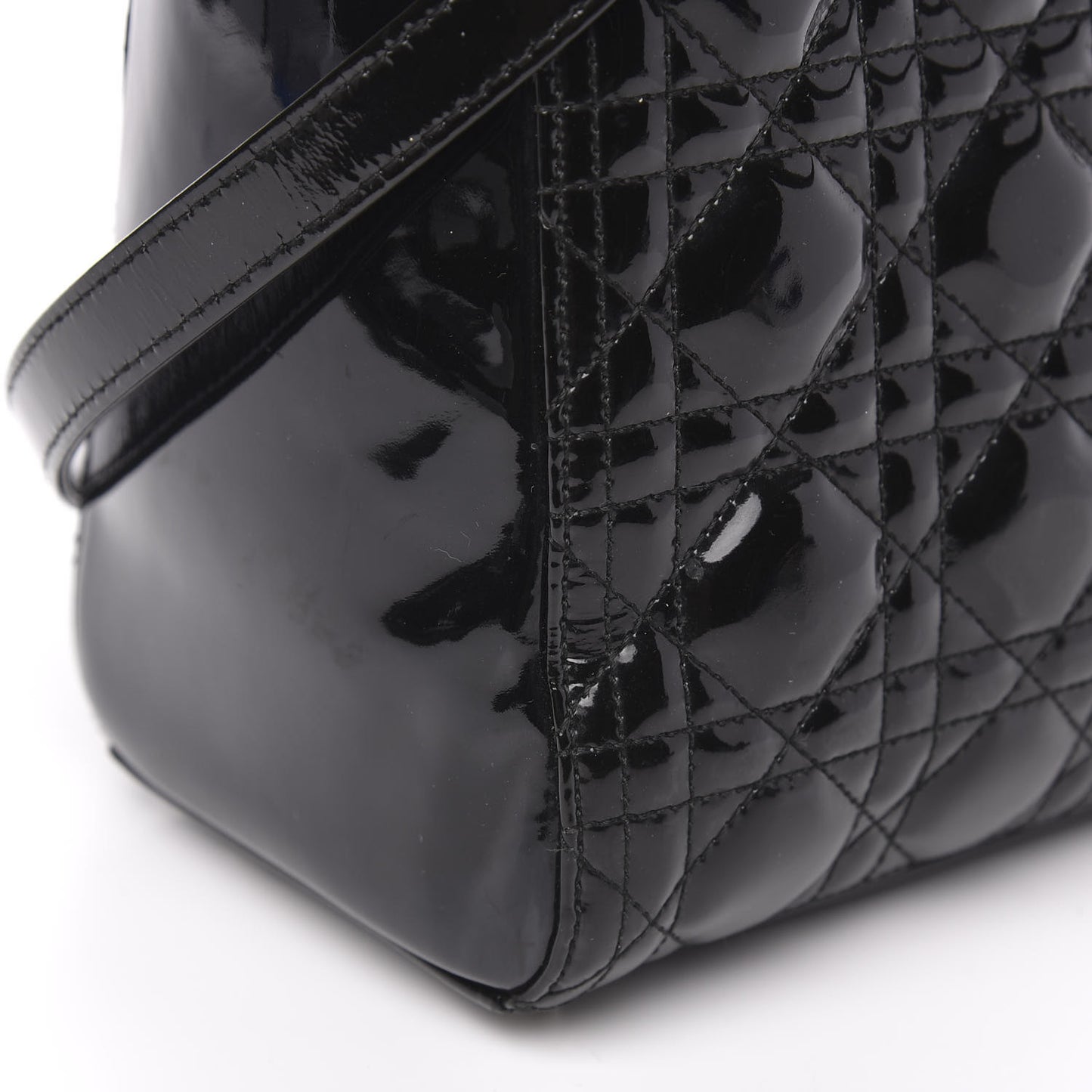 Patent Cannage Medium Lady Dior Black