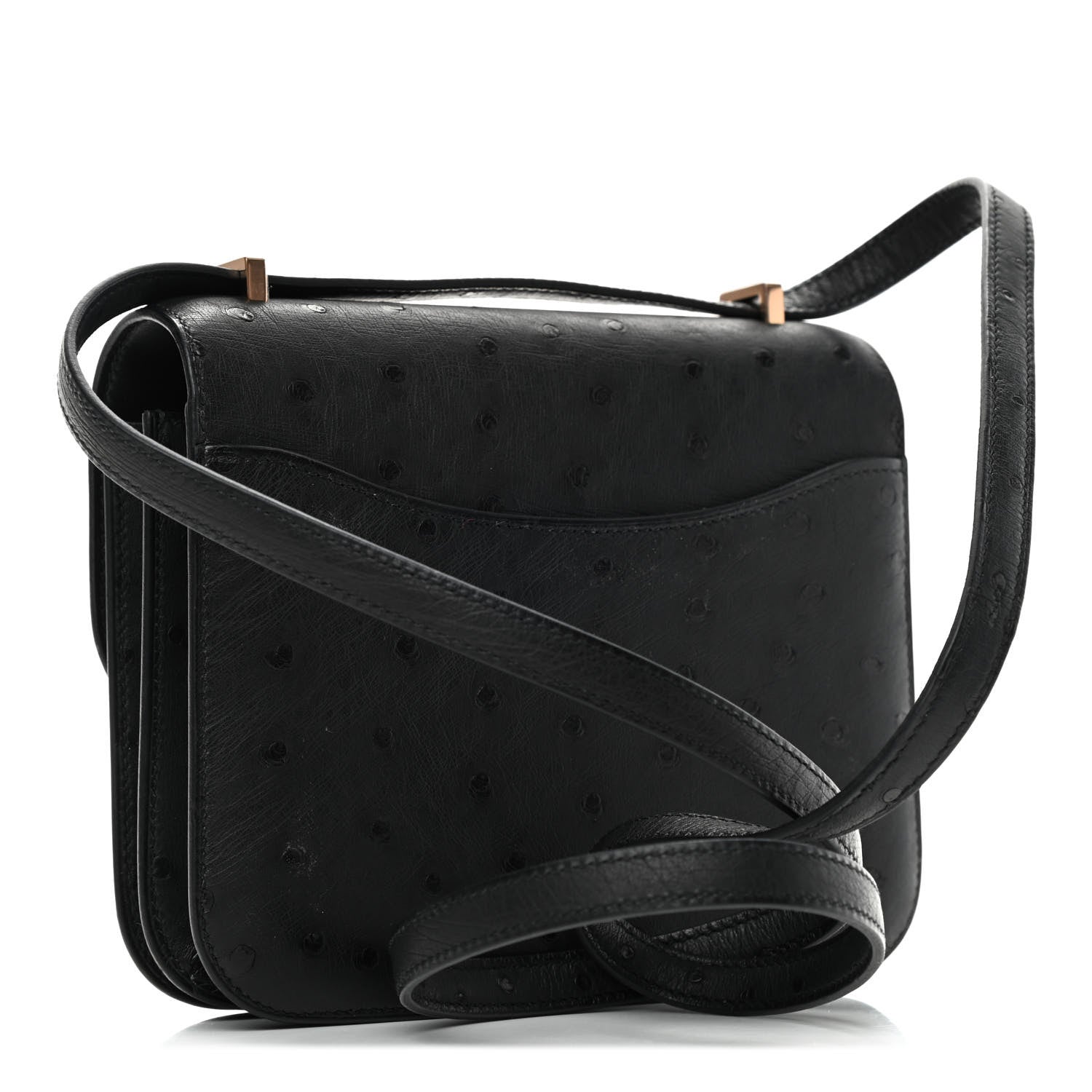 Hermes Ostrich Constance 18 Black 2 of 4