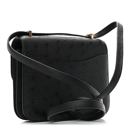 Hermes Ostrich Constance 18 Black 2 of 4