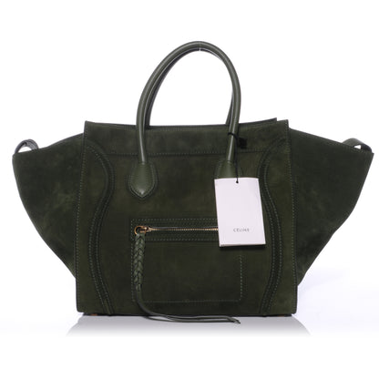 Celine Suede Small Phantom Luggage Olive 1 of 10