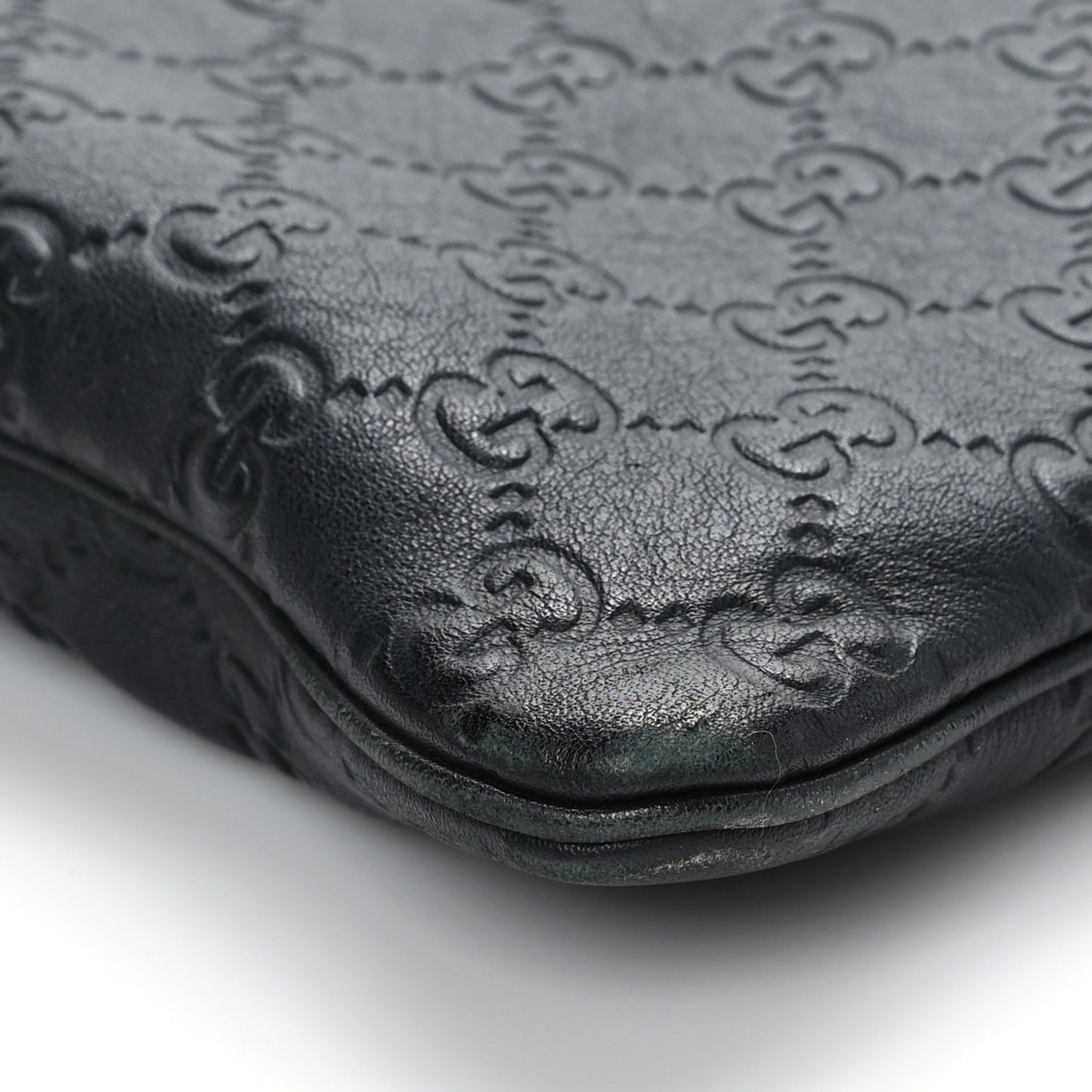 Guccissima Medium Flat Messenger Bag Black