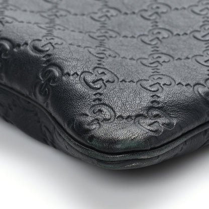 Gucci Guccissima Medium Flat Messenger Bag Black 8 of 9