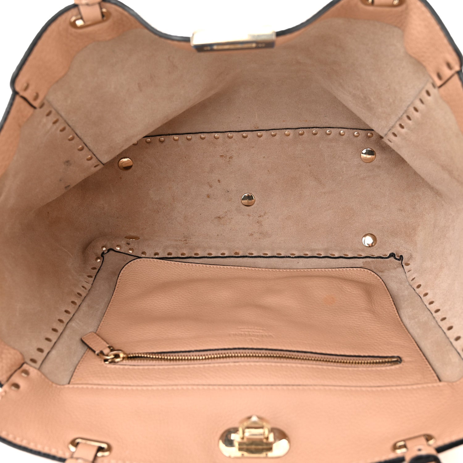 Valentino Garavani Pebbled Calfskin Medium Rockstud Tote Skin Sorbet 5 of 13