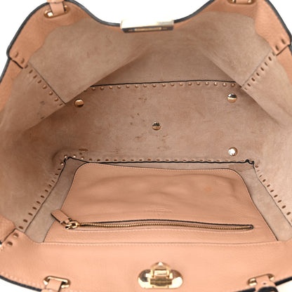 Valentino Garavani Pebbled Calfskin Medium Rockstud Tote Skin Sorbet 5 of 13