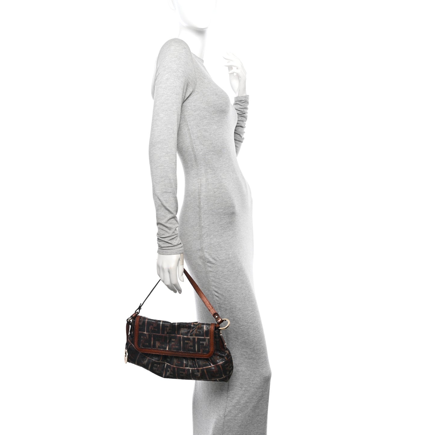 Zucca Vitello Lizard Embossed Small Chef Shoulder Bag Multicolor