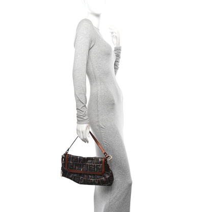 Fendi Zucca Vitello Lizard Embossed Small Chef Shoulder Bag Multicolor 2 of 10