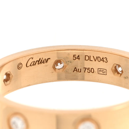 Cartier 18K Yellow Gold 8 Diamond 4mm LOVE Wedding Band Ring 54 7 4 of 4
