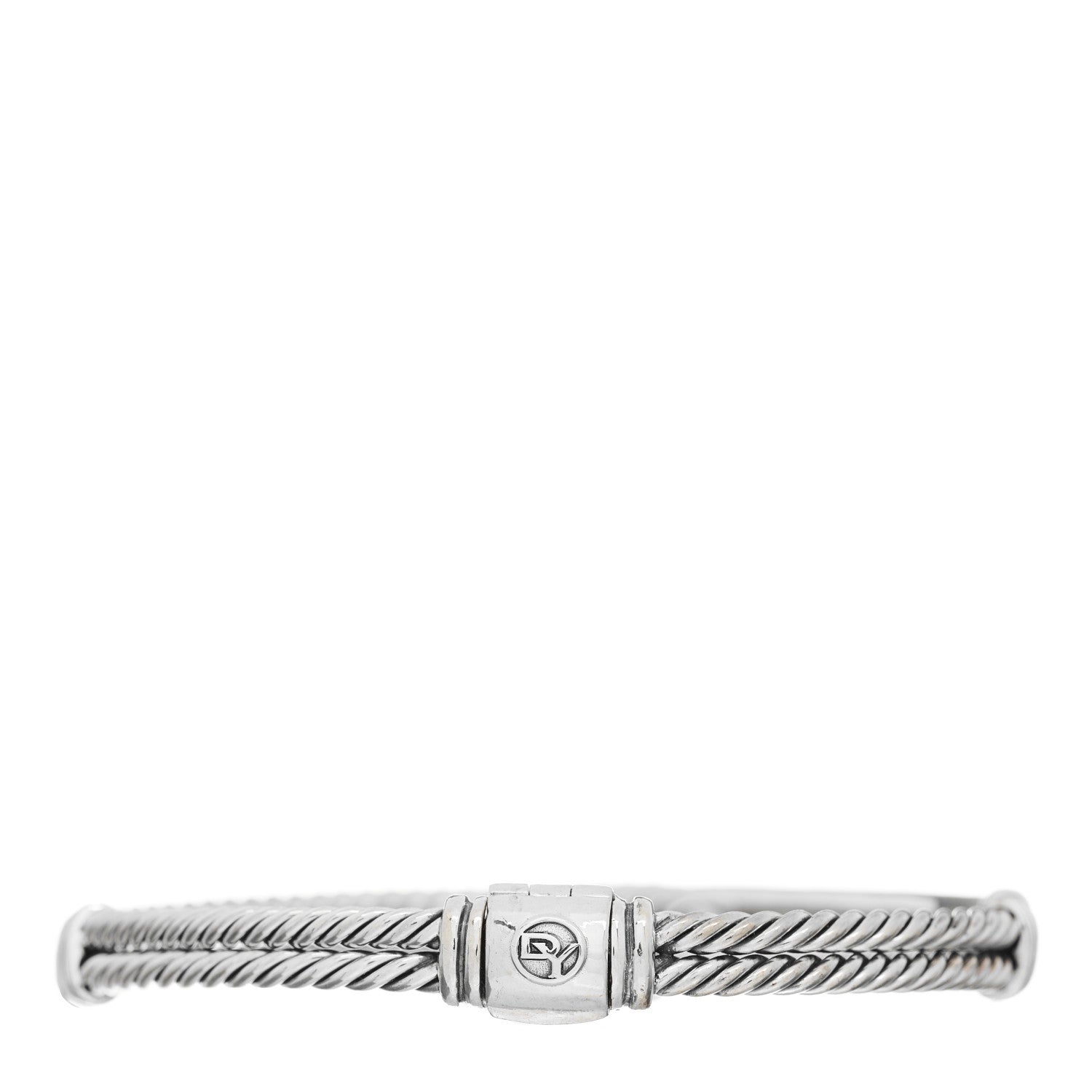 David Yurman Sterling Silver Pave Pink Sapphire 7mm Single Loop Labyrinth Bracelet 2 of 3