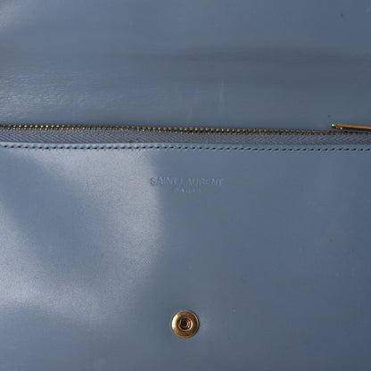 Saint Laurent Calfskin Classic Large Marquage Flap Wallet Blue 6 of 10