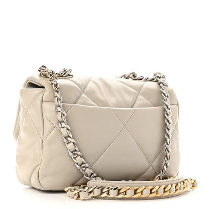 Chanel Lambskin Quilted Medium Chanel 19 Flap Grey 2 of 10