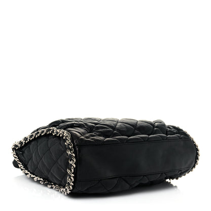 Chanel Washed Lambskin Chain Around Hobo Black 3 of 13