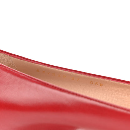 Gucci Malaga Kid Sylvie Web Chain Mid Heel Loafers 37 Hibiscus Red 8 of 10