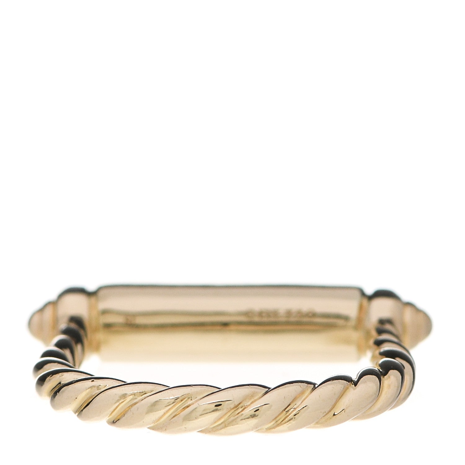 David Yurman 18K Yellow Gold Diamond Lexington Barrel Ring 53 6.5 4 of 6