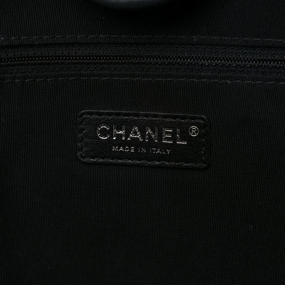 Chanel Wool Felt Calfskin Large Deauville Tote Black White 5 of 14