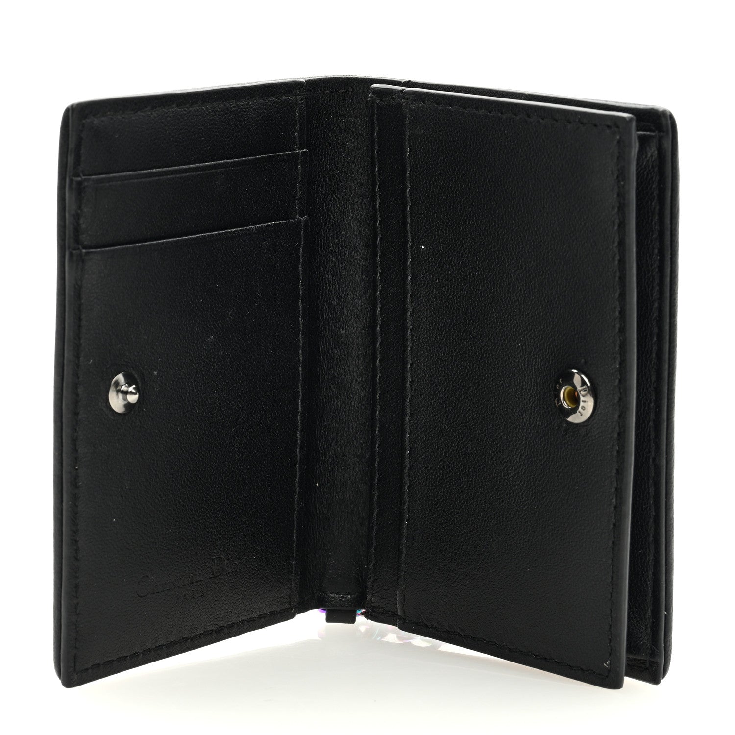 Christian Dior Lambskin Cannage Small Lady Dior Flap Card Holder Black 5 of 6