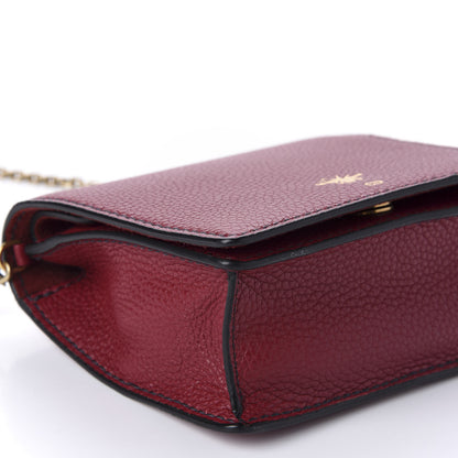Christian Dior Grained Calfskin D-Bee Crossbody Dark Red 7 of 10