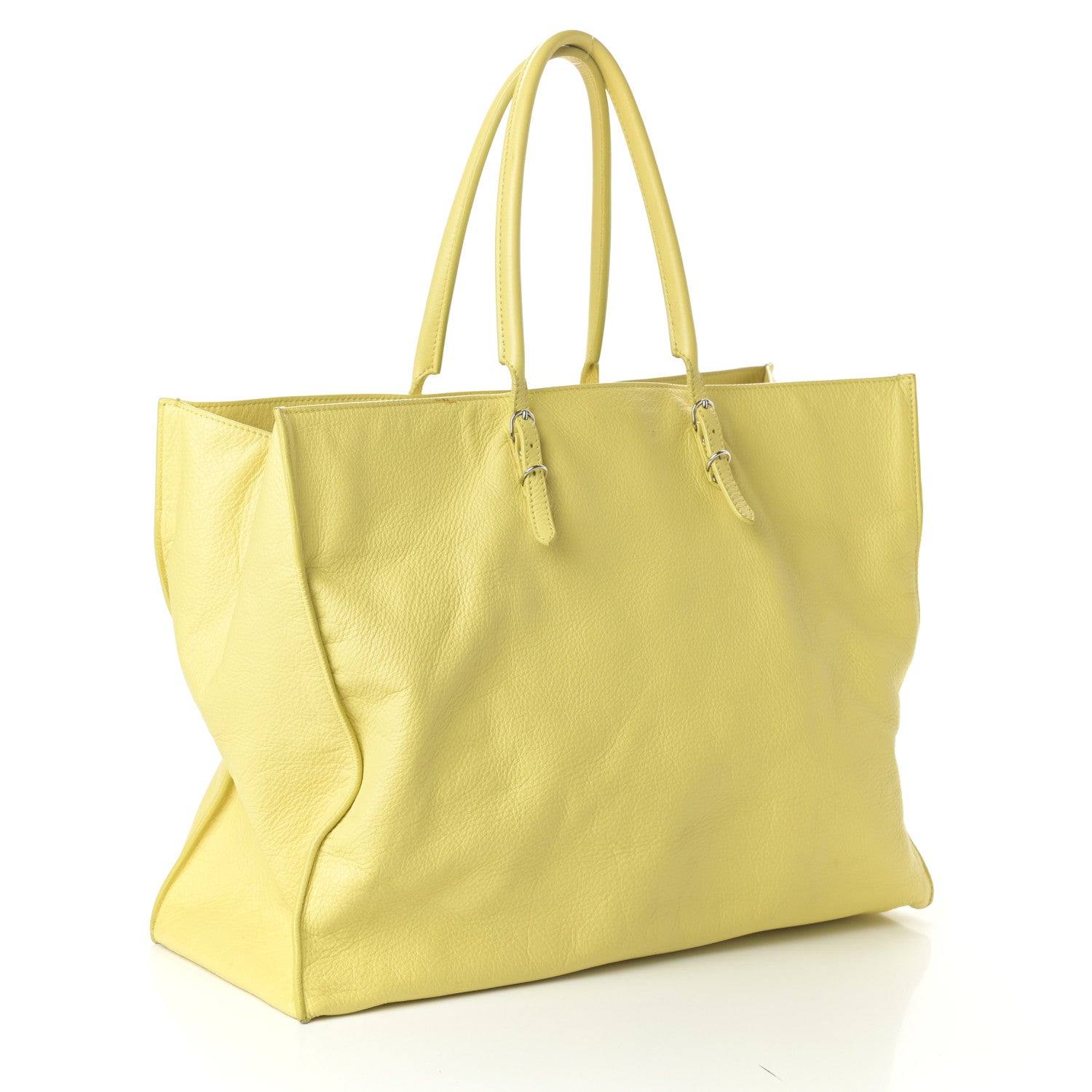 Balenciaga Veau Papier Classic Silver Hardware A4 Tote Jaune Poussin 3 of 8