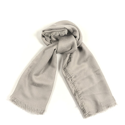 Gucci Wool Jacquard GG Monogram Fringe Scarf Lead 1 of 3