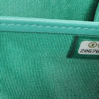 Chanel Lambskin Quilted Boy Zip Around Wallet Green 11 of 18