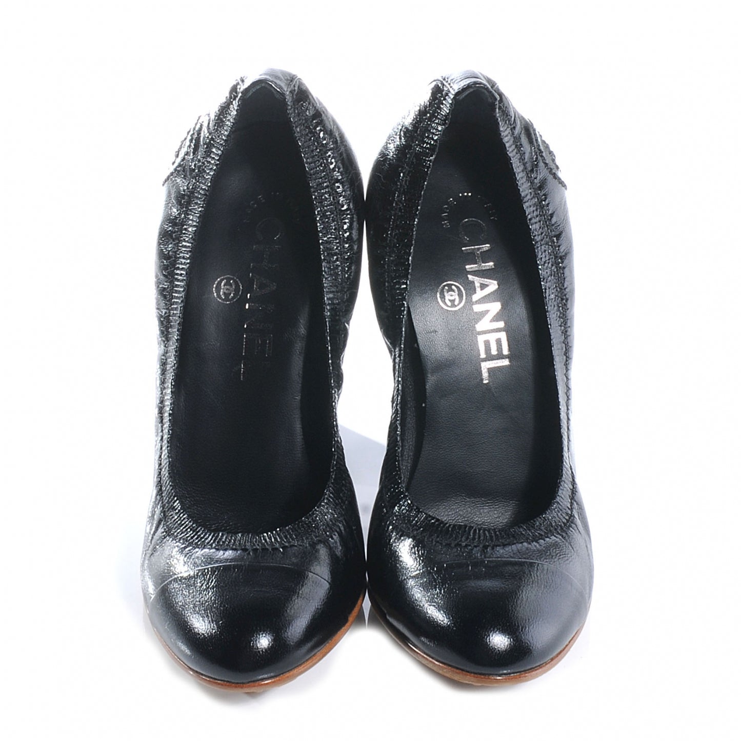 Chevre CC Cap Toe Elastic Pumps 35.5 Black