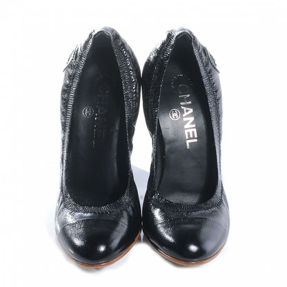 Chanel Chevre CC Cap Toe Elastic Pumps 35.5 Black 2 of 3