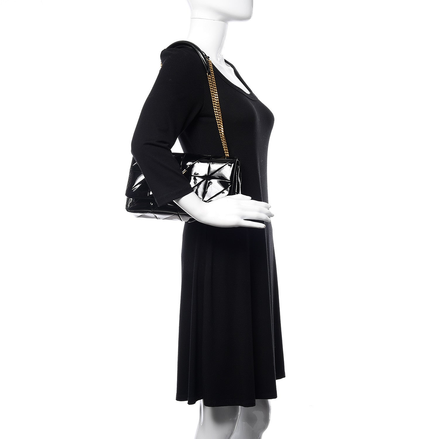 Saint Laurent Patent Patchwork Monogram Medium Jamie Black 2 of 8