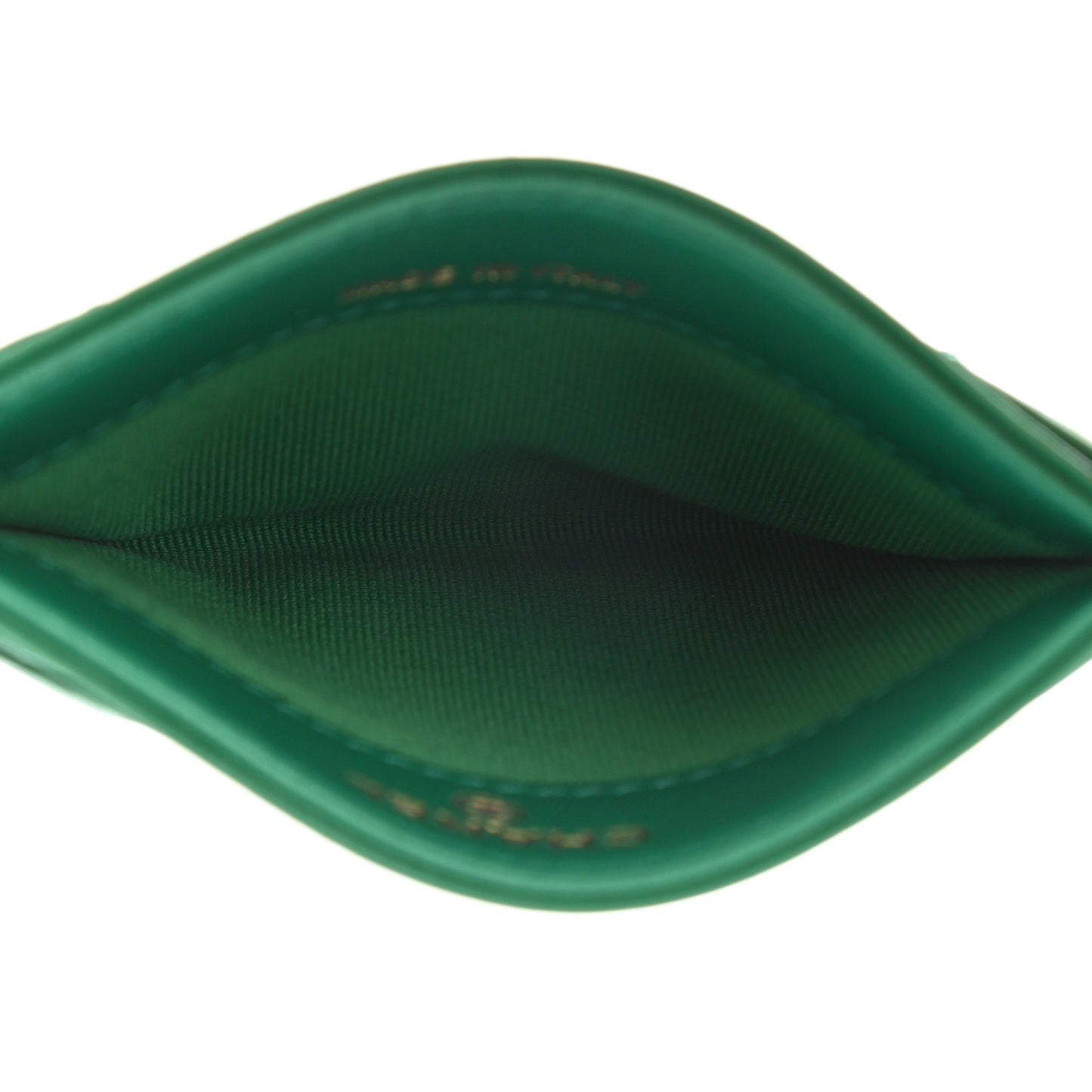 Lambskin Quilted Card Holder Green